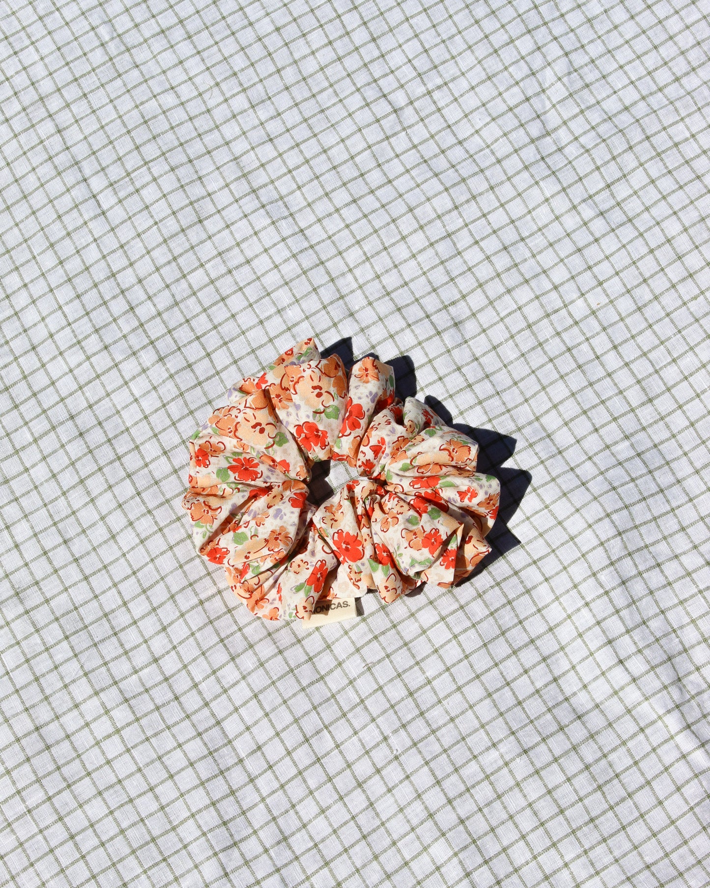 White Floral Scrunchie
