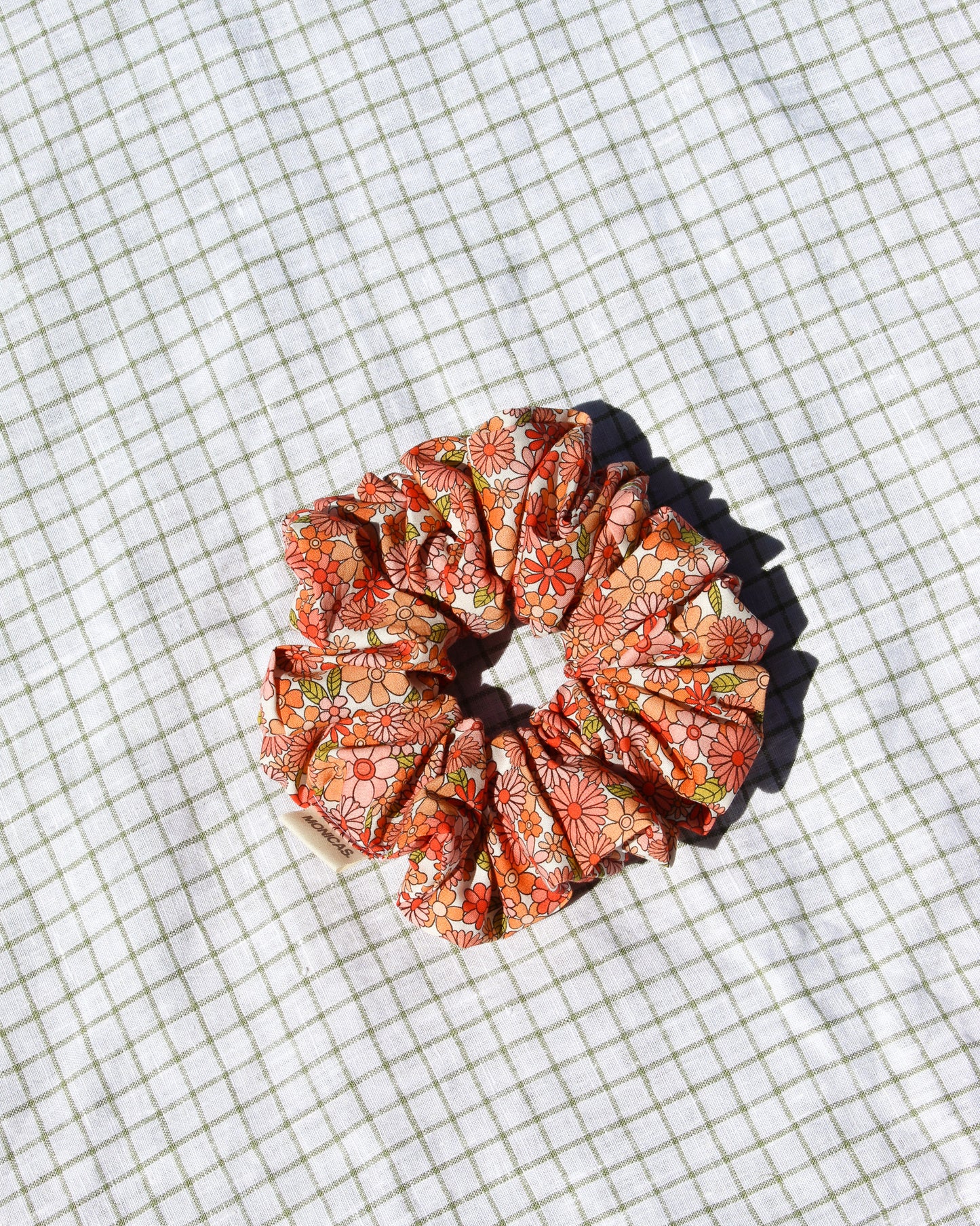 Orange Floral Scrunchie