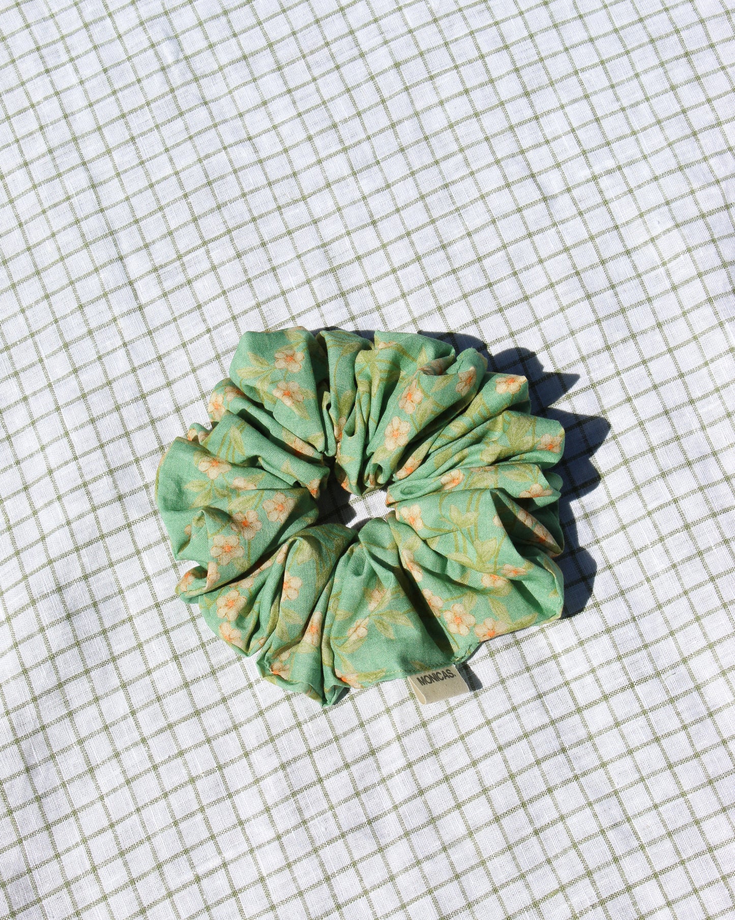 Teal Floral Scrunchie