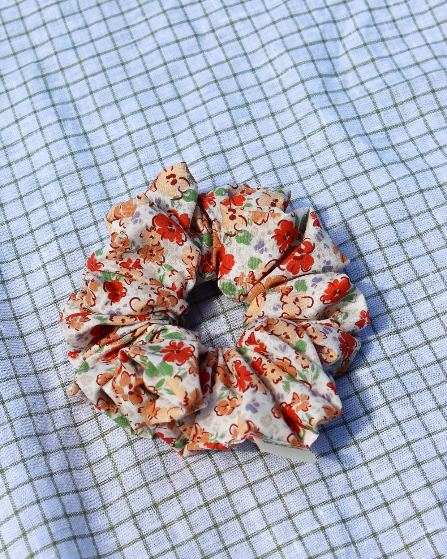 White Floral Scrunchie