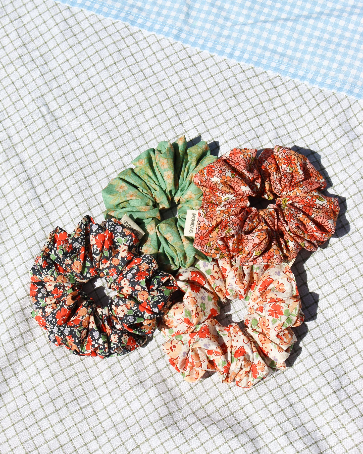 White Floral Scrunchie
