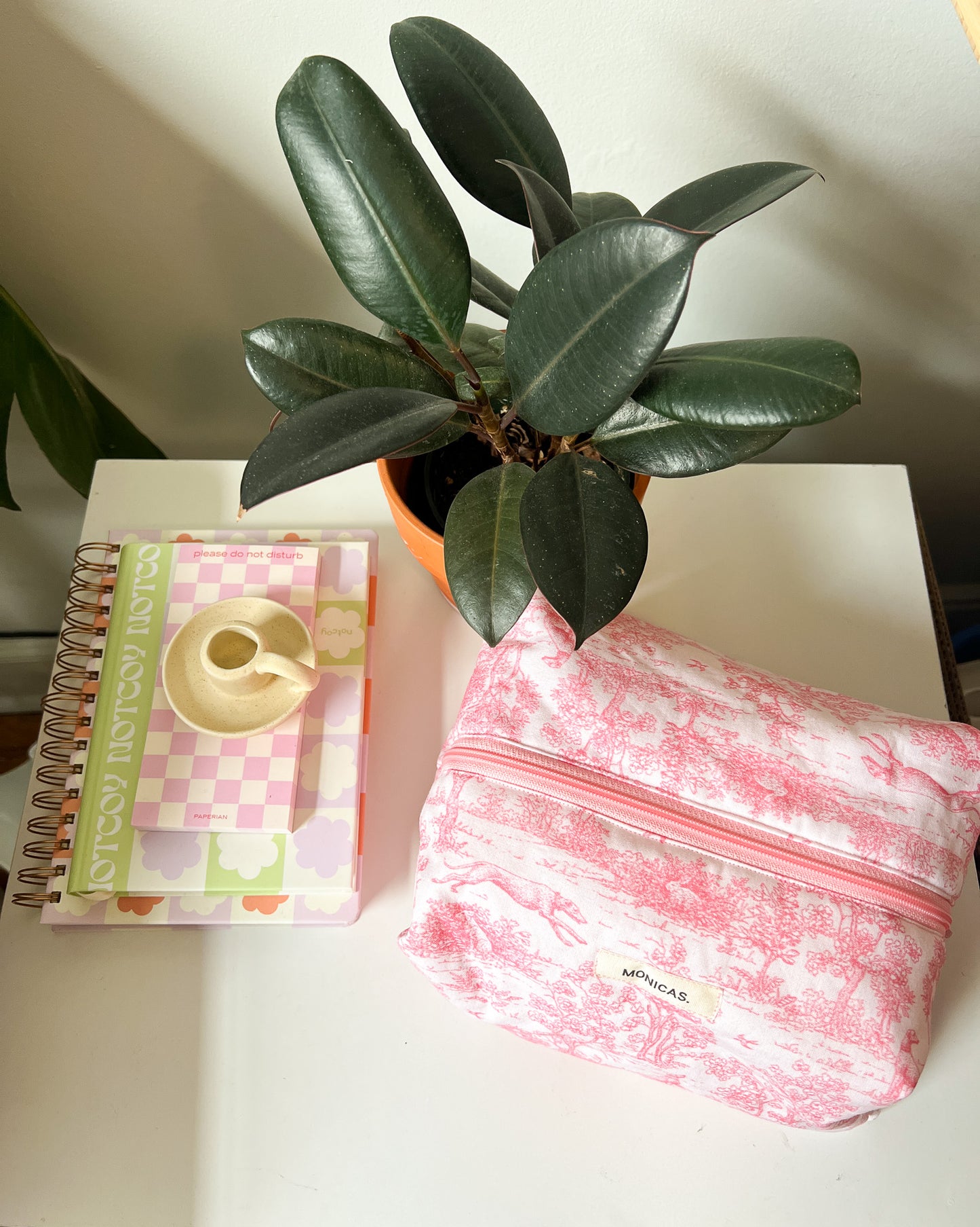 Pink Toile De Jouy Eco-Pouch