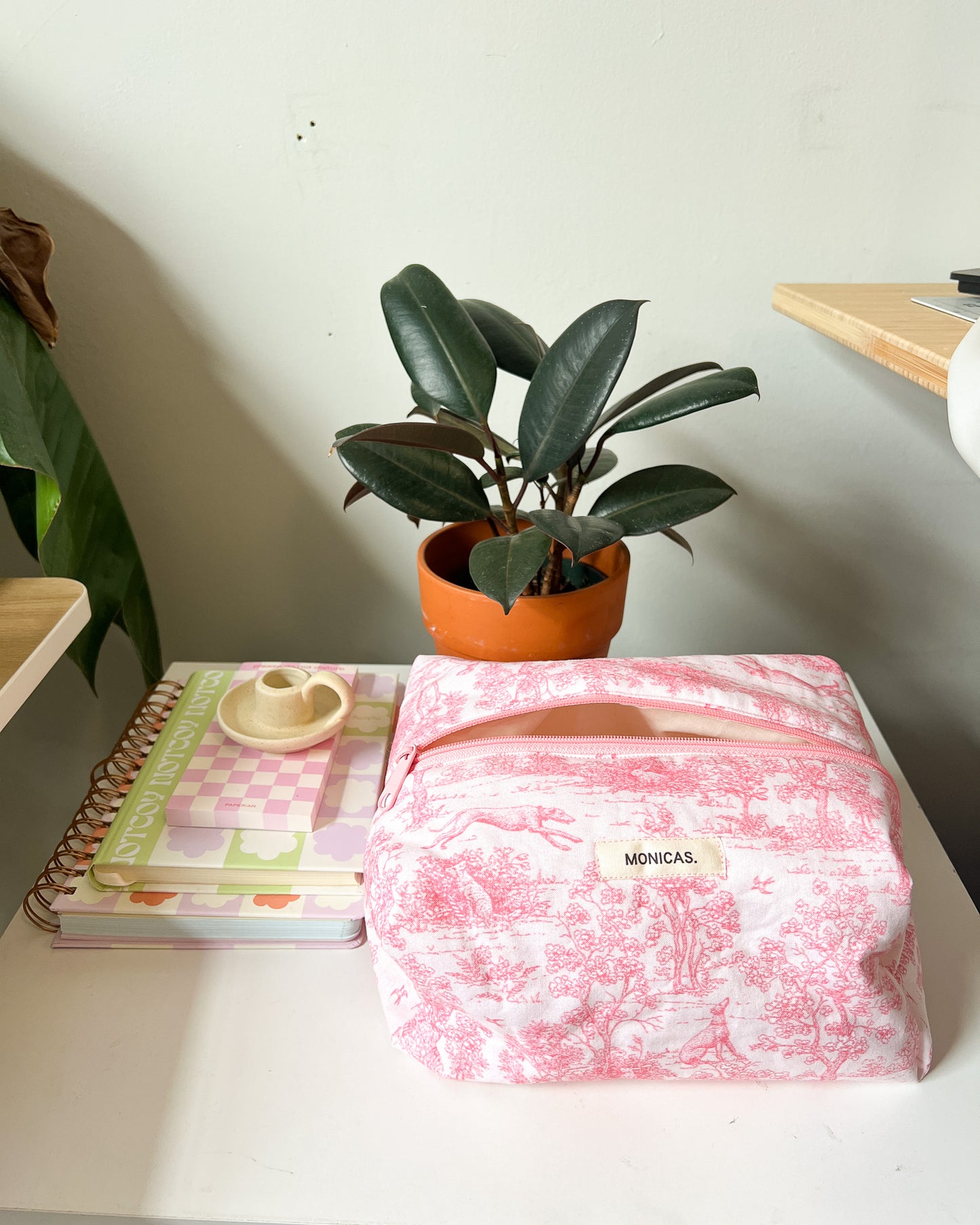 Pink Toile De Jouy Eco-Pouch