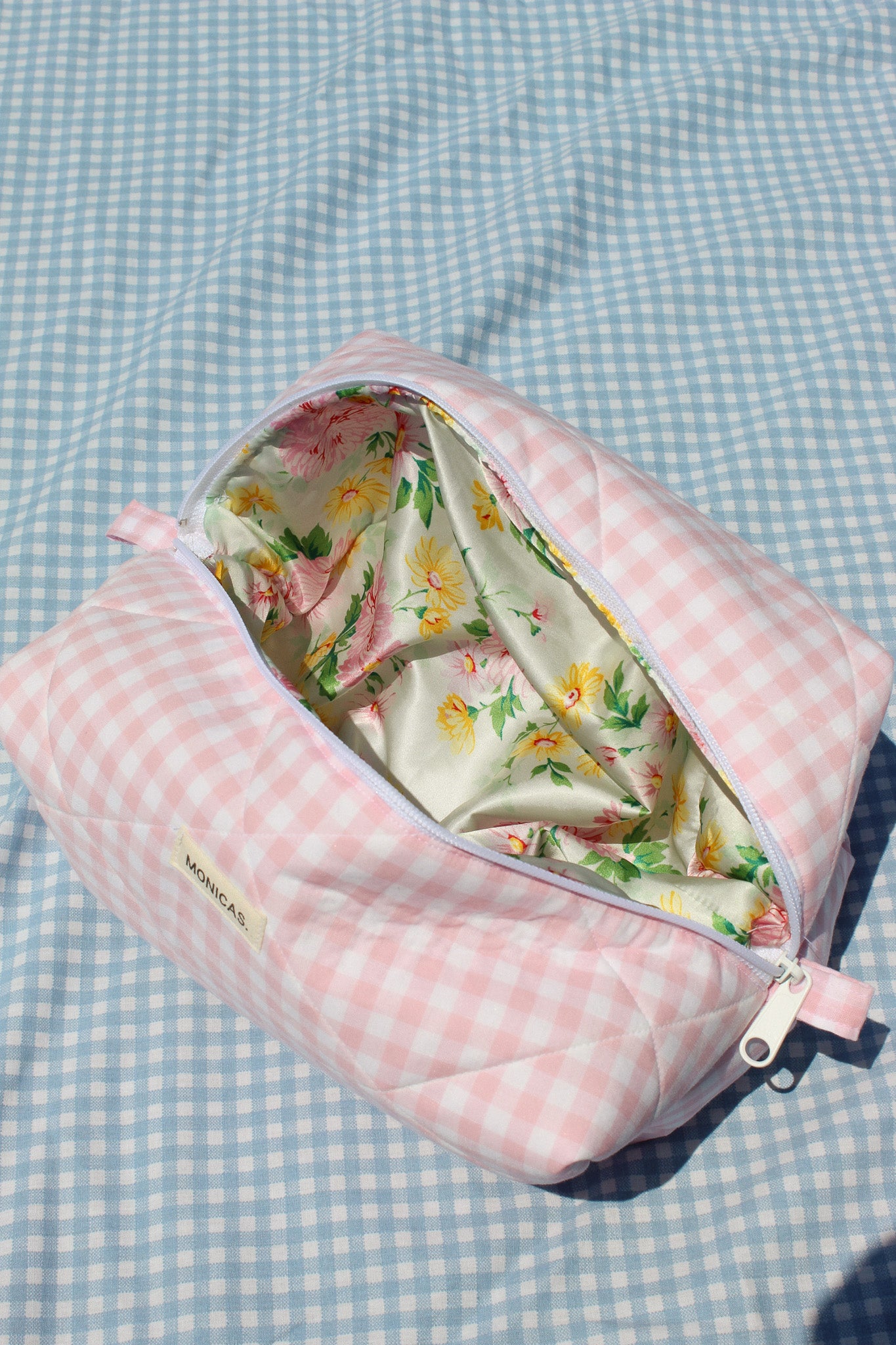 Pink Gingham Pouch