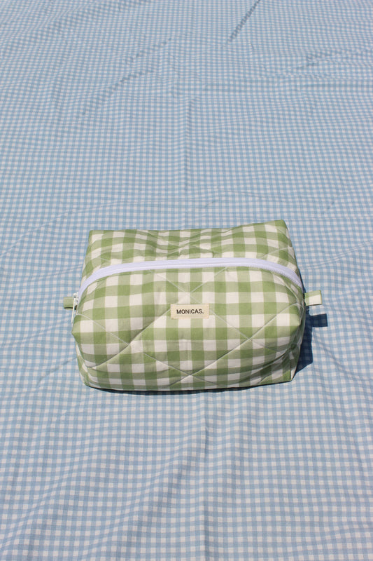 Green Gingham Pouch