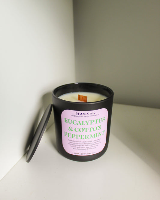Eucalyptus & Cotton Peppermint Soy Candle