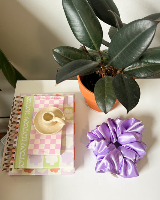 Purple Satin Scrunchie
