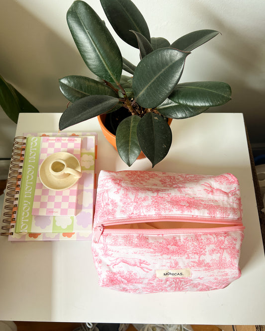 Pink Toile De Jouy Eco-Pouch [PREORDER]