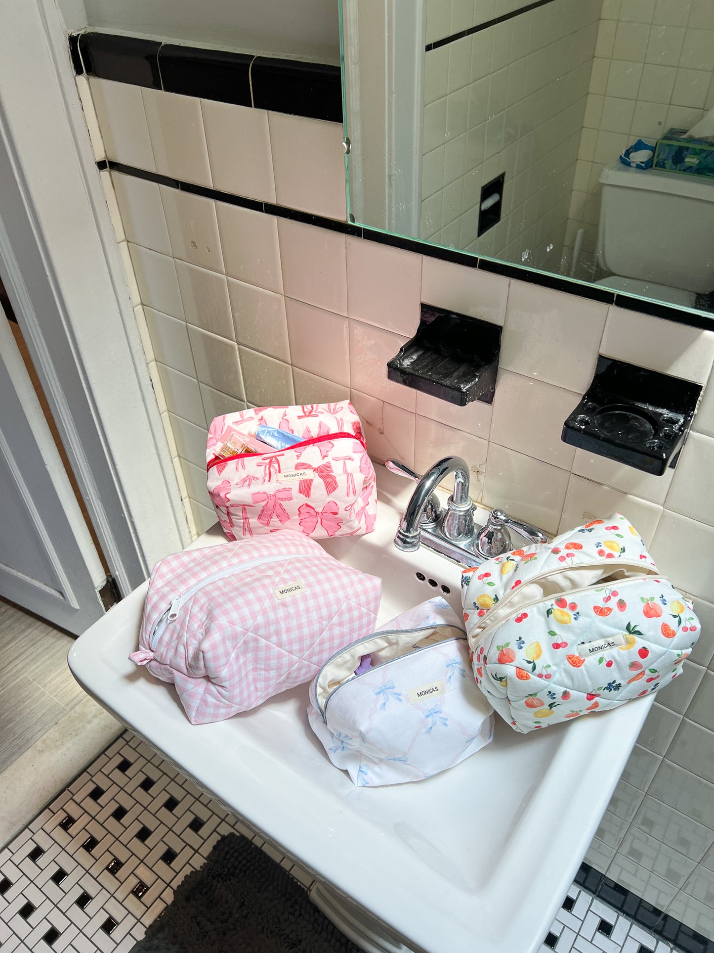 Pink & Red Bows Eco-Pouch