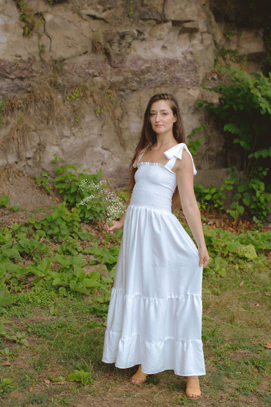 The Sadie Dress in Ivory Tencel