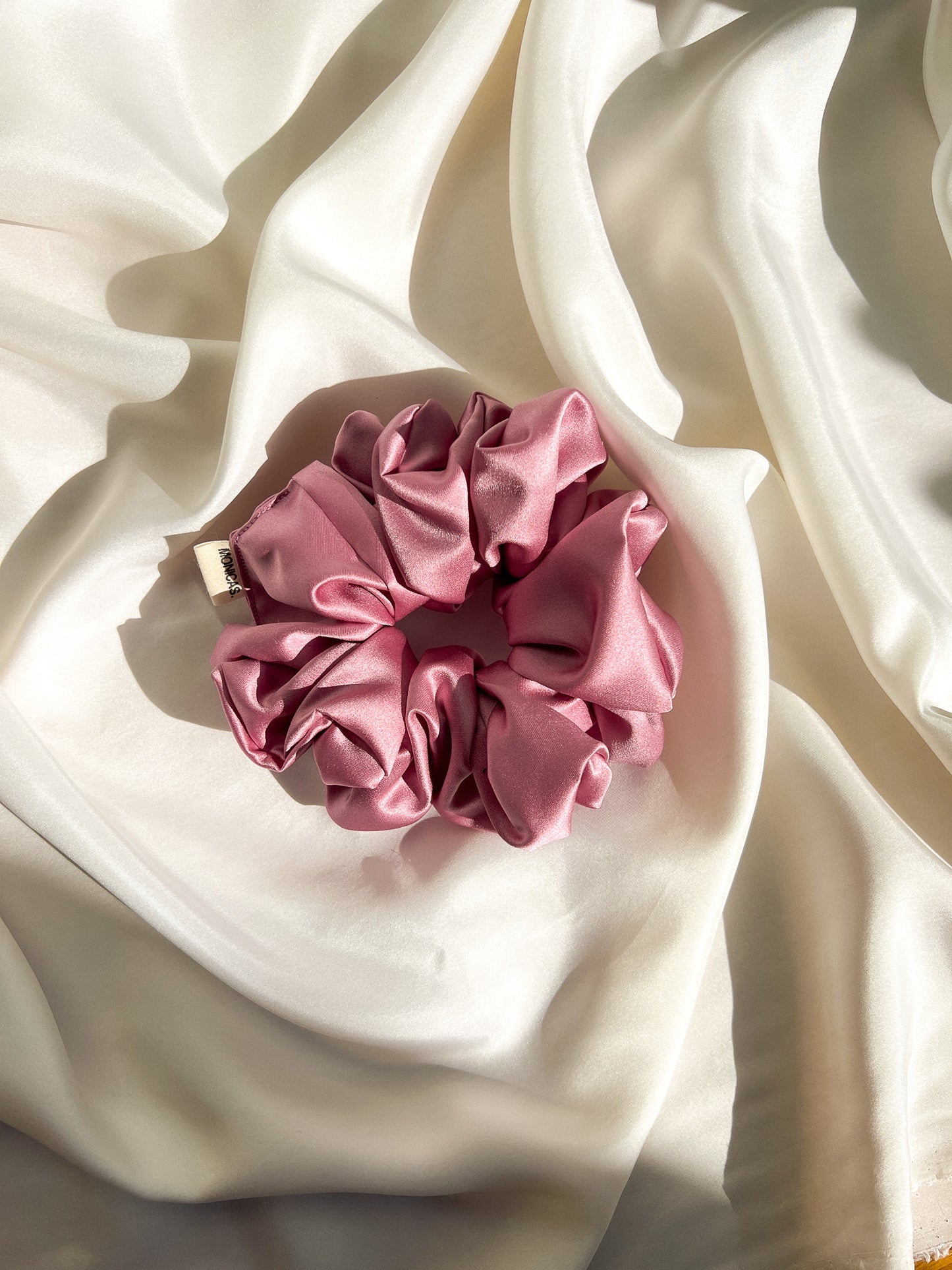 Purple Rose Satin Eco-Scrunchie